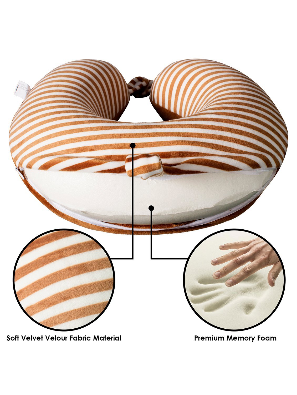 Travel U Shaped Orange Memory Foam Neck Pillow
